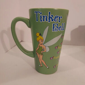 Disney Store Peter Pan Green Tinkerbell Ceramic Large Mug - 16 OZ